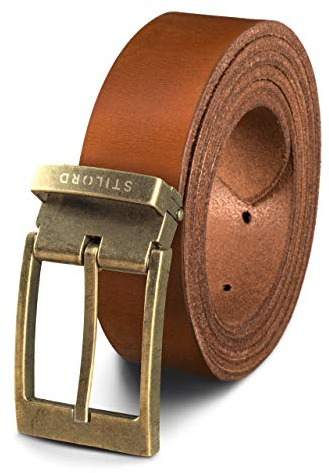 STILORD Ledergürtel Universal Kürzbar Herren Damen Business Jeans Leder-Gürtel echtes Leder Shabby Geschenk Box, Farbe:veneto - braun | Schnalle antik - bronzen I I I, Größe:Universal 80-130 cm