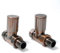 Antique Copper Angled Radiator Valves - Milan Manual Radiator Valve Set
