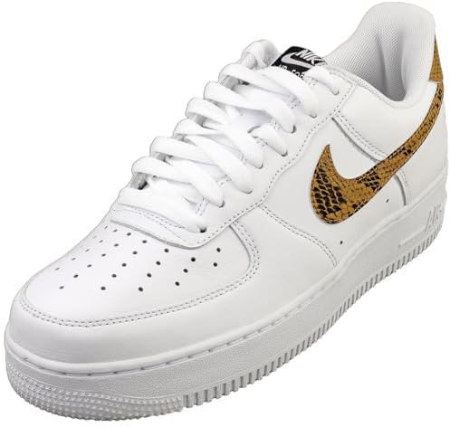 NIKE Air Force 1 Low Retro Premium Mens Fashion Trainers in White Gold - 9.5 UK