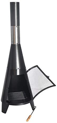 ADCB Outdoor Garden Vertical Charcoal Grill with Chimney 122cm BBQ Chiminea Fire Pit