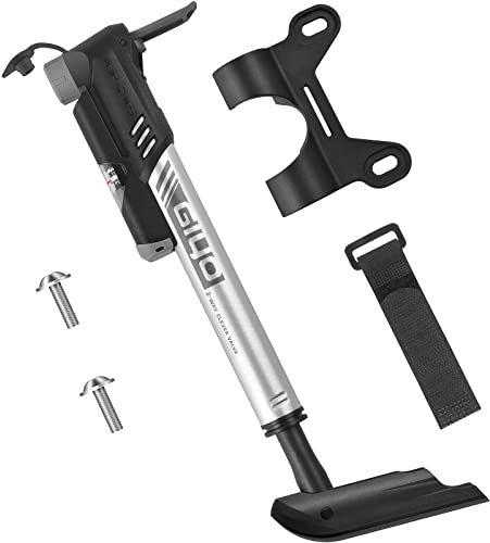 Dual Action Bike Pump, [Smart Valve] Diyife Mini Bicycle Pump with Gauge, [120 PSI] Bike Tire Pump with Mounting Bracket for Road, Mountain Bike Automatically Fits Presta Schrader Valve