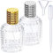 Ysimple 50ml Travel Perfume Glass Spray Bottle,Pineapple Refillable Perfume Atomiser,Square Grids Portable Clear Travel Refillable Perfume Glass Empty Bottle (50ml silver+golden)