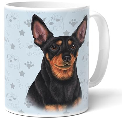ZWERGPINSCHER - Kaffeetasse aus Keramik. Tasse mit passenden Spruch und Pinscher Zeichnung. Teetasse, Kaffeebecher, Häferl mit Henkel, Mehrwegbecher. Praktisches Geschenk für Frauchen, Herrchen.
