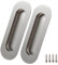 Lyaor 2 Pezzi Maniglie da Incasso per Porte Scorrevoli 120 x 40mm Ovale Maniglie Nascoste Maniglie in 304 Acciaio Inossidabile con Viti per Cassetti Porta Armadi Guardaroba - Argento