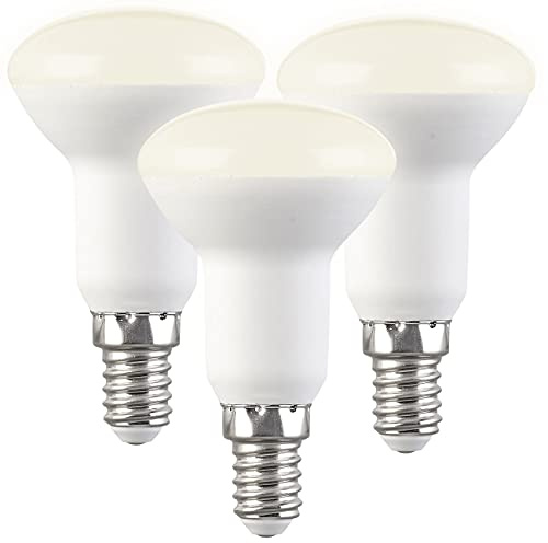 Luminea LED Lampen E14: 3er-Set LED-Reflektoren, R50, warmweiß, 450 lm, E14, 5W (ersetzt 40W) (Strahler, E-14-Lampe, Wohnzimmerleuchten)