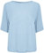ICHI IHMARRAKECH SO Damen Bluse Shirtbluse Kurzarm mit U-Boot Ausschnitt, Größe:S, Farbe:Chambray Blue (154030)