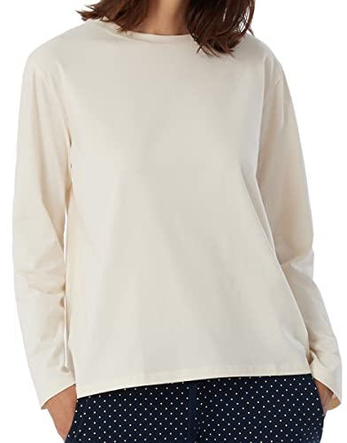 Schiesser Damen Schlafshirt langarm Baumwolle - Mix + Relax, creme_179273, 40