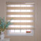 Double Layer Rollo Blind,gold Zebra Roller Blinds Polyester Fabric Roller Shades Light Filtering Day and Night Blinds,Home Office Translucent or Blackout Vision Curtains,Custom (W40xH100cm/16x39in)