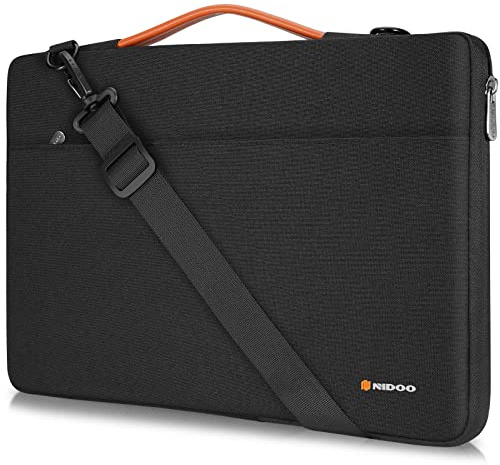 NIDOO 14 Zoll Laptoptasche Tasche Umhängetasche für 15 Surface Laptop 3 4/14 Chromebook 3/14 ThinkPad P14s T14 T14s L14 Gen 2, Schwarz Schultertaschen Hülle Schulter Tragetasche Aktentaschen