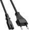 2 m Netzkabel IEC320 C7 2-polig | c7 zweipoliger Stecker für Monitor PC, DVD, Drucker, Samsung Philips LG Sony TV, PS4, Microsoft Surface Go/Laptop/Book, HP Envy