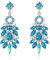 Clearine Statement-Ohrringe Art Deco Strass Marquise Smaragdschliff rechteckige geometrische für Damen Topas-Blau Silber-Ton