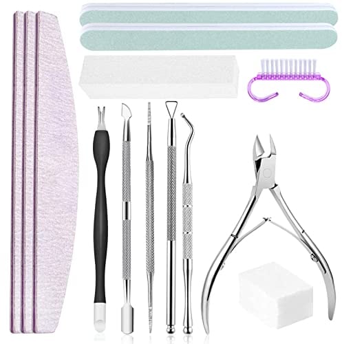 Lime à Ongles Professionnelles,Limes à ongles et Pousse Cuticule,Coupe-cuticules,Brosse à ongles,Kit de manucure et pédicure,Convient pour la maison et le salon