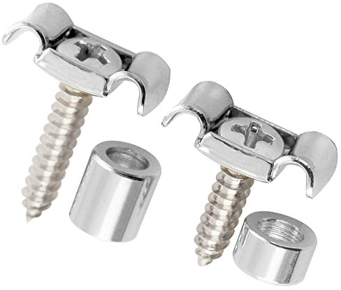 Musiclily Pro Steel Vintage Butterfly Style String Retainer String Trees String Guides for Electric Guitar, Chrome (Set of 2)