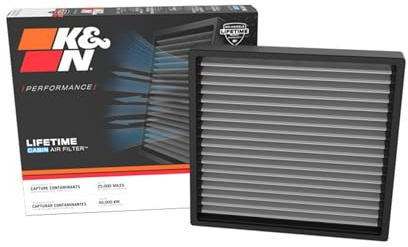K&N LIFETIME Cabin Air Filter: Filtro lavabile e durevole per aria fresca nell’abitacolo; compatibile con modelli Hyundai, anni 2019–2025 (vedere descrizione) – Filtro VF2085.