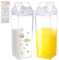 2pcs Transparente Milchkarton Wasserflasche,500ml Milchbox Flasche,Mit Aufklebern,Wiederverwendbarer,FüR Die Lagerung Von GeträNken, Picknicks, Camping, Milch, Orangensaft, Bier Im KüHlschrank