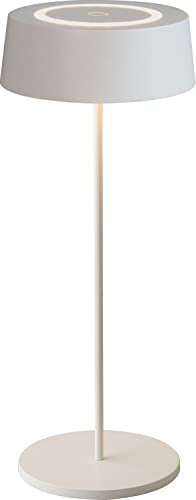 LED Akku-Tischleuchte Cocktail aus Metall in Weiß,für Innen-/Außenbereich,dimmbare Außenleuchte,Indoor&Outdoor,Außenleuchte,Höhe 29,5cm, inkl. USB Kabel,Außenlampe,USB C-Anschluss,Tischlampe