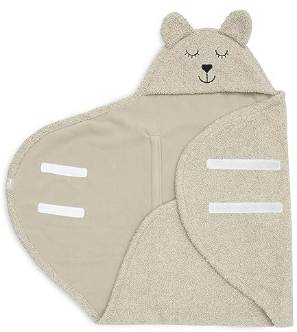 Jollein Einschlagdecke Puckdecke z.B. für Babyschale Bear Boucle Olive Green | 032-566-67061