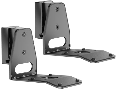 my wall HS41L Speaker Wall Mount Tiltable Rotatable Black Pack of 2
