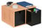 Relaxdays Schreibtisch Organizer, Bambus Schubladenbox, 2 Fächer, HBT: 14,5x24,5x20 cm, Schreibtischbox, Natur/schwarz