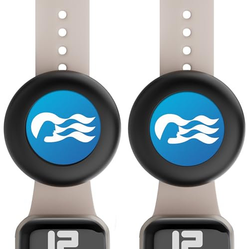 SPOMOX Princess Ocean Medallion Watch Adapter,[2 Pack] princess medallion holder for Princess Medallion Device in 2023 & 2024,Also for Apple Airtag Dog Collar Holde(Black+Black), 0.9