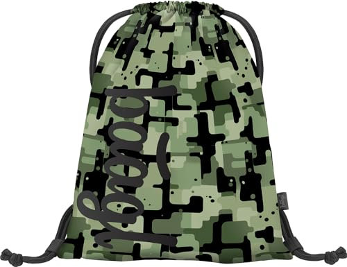 Baagl Turnbeutel für Jungen, wasserdichte Schuhbeutel für Kinder, Schule und Kindergarten Sportbeutel für Junge, Sportrucksack, Gymsack (Green)