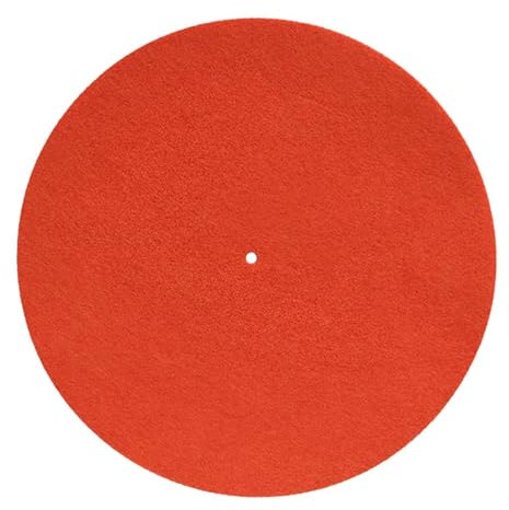 Dickly Tapete para Plato Giratorio, tapete para fonógrafo de 3mm de Espesor, tapete Antideslizante de 12 Pulgadas, tapete para Tocadiscos, Tocadiscos, Naranja
