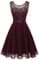 Berylove Élégante robe de cocktail sans manches, pour femme, en dentelle et mousseline de soie, pour les soirées et les mariages, L
