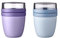 Mepal | Lunchpot Ellipse Mixed Mini | Vivid Lilac + Nordic Blue | Müslibecher to go | Unterteilung für Joghurt & Müsli | 300 ml + 120 ml | Geeignet für Gefrierschrank, Mikrowelle & Spülmaschine