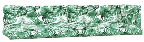 vidaXL Palettenkissen 5-tlg., Palettenpolster für Europaletten, Palettensofa Kissen Indoor Outdoor, Palettenauflage Sitzkissen Rückenkissen Seitenkissen, Blattmuster Stoff