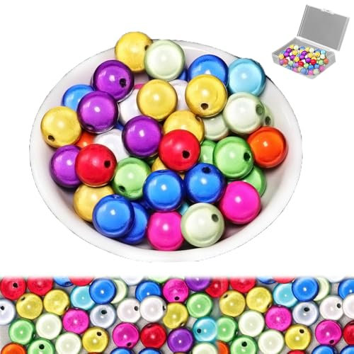 200 Stück 6–12 mm Reflektierende Perlen, Wunderperlen, Bunte Bastelperlen, 3D-Illusion Wunderperlen, Acrylperlen für DIY Schmuckherstellung, Armbänder, Halsketten Basteln