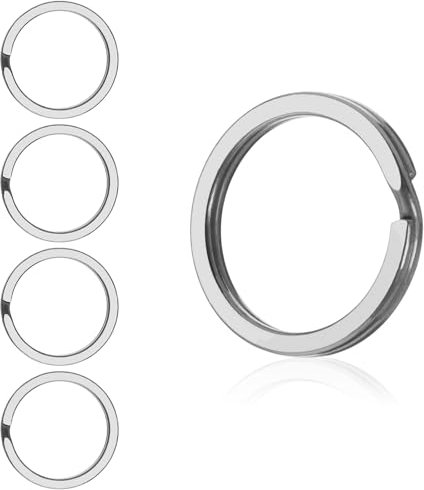 5 Stück Robuster Schlüsselanhänger aus Titanlegierung für Schlüssel, Flache Schlüsselringe aus Titan Schlüsselring, Schlüsselringe 25m