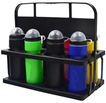 Porte-bière – Caisse portable pour bouteille de boisson | Lot de 8 porte-bières réutilisables | Caisses de service et de rangement pliables avec poignée | Support pour bouteilles de lait | Caisses de