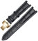 GNUFOPI Lederarmband, kompatibel mit Versace Gucci GC-Armband, 22 x 13 mm, 20 x 11 mm, gekerbtes Armband mit Edelstahl-Schmetterlings-Schnalle (schwarz, weiß-gold, 22–13 mm)