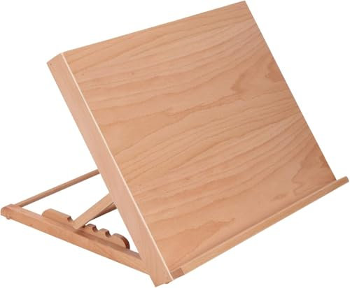 JF HOME BLISS Adjustable Desktop Easel Stand - 47x36x3.5cm Beech Wood Drawing Board for Artists, Kids & Students - Foldable Tabletop Art Easel with 5 Angle Positions for Sketching, Painting & Display