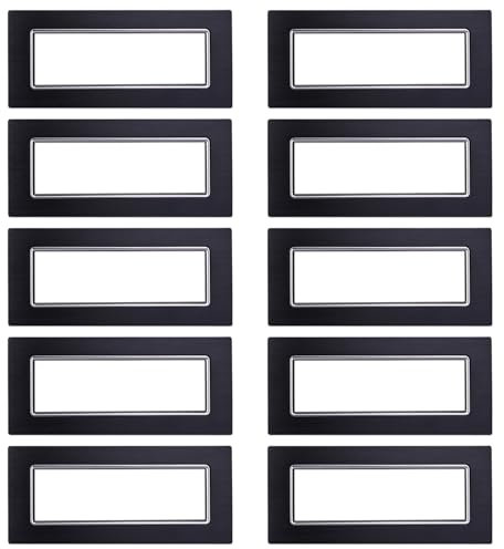 10 placas de 7 módulos, color negro, compatibles con BTicino Living, placa de aluminio, serie Space, alta calidad y larga duración