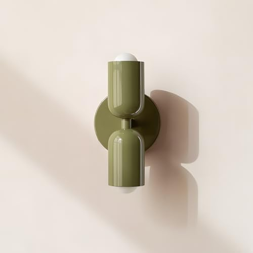 niuniaj Wandleuchte innen,2 Flammig Wandleuchte Innen,Up and Down Wandlampe,E27 Wandbeleuchtung,Modern Grün Wandlampe für Wohnzimmer Schlafzimmer Flur Balkon Treppe Kinderzimmer Büro Schminktisch