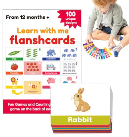 Buchstaben Und Zahlen Lernkarten - Vokabelkarten Set Mit 100 Stück - Frühförderung Vorschulaktivitäten Lernmaterial Für Kinder Ab 1 Jahr