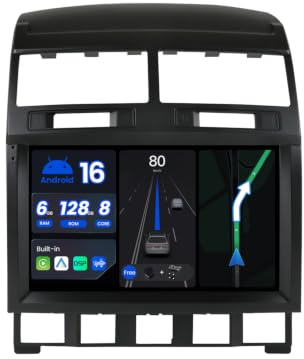 BXLIYER - Octa-Core, 6G+128G - Android 15 IPS Autoradio para VW Touareg (2003-2010) Radio GPS Navi - Inalámbrico CarPlay Android Auto - Dab WiFi DSP Volante Bluetooth - Cámara Mic - 9 Pulgada 2 DIN