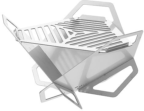 Griglia portatile per esterni, leggera, in acciaio inox, con design antivento rimovibile, per campeggio, cucina e picnic, ideale per avventure all'aria aperta