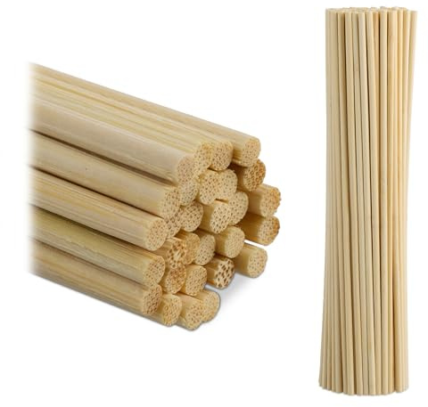 Relaxdays 400 tiges de Bambou, 30 cm, tiges pour Le Bricolage, Support pour Plantes d'intérieur, tiges Rondes, Naturel, en lot