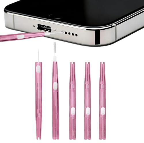 6Pcs Charging Port Cleaning Kit USB C Port Cleaner for Phone Cleaner Mobile Phone Cleaning Kit Bristles Hook Double-Sided Mini Cleaning Brush Kit for Mobile Phones Earbuds Chargers Speakers (Purple)