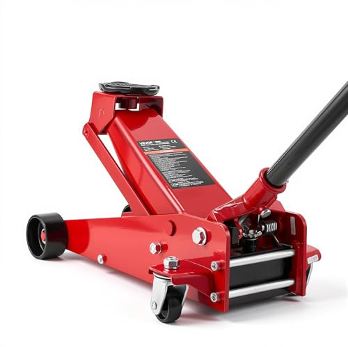VEVOR 3 Ton Low Profile Floor Jack, Steel Racing Floor Jacks with Single Piston Quick Lift Pump, Hydraulic Trolley Car Jack for Sport Utility Vehicle, SUVs, Pickups, Lifting Range 5.1-19.7