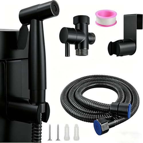 Handheld Bidet Sprayer Set, Adjustable Pressure Toilet Shower Spray Kit | Stainless Steel Hand Held Douche Bidets with 1.5m Hose, Portable Bidet for Personal Hygiene, Pet Bath
