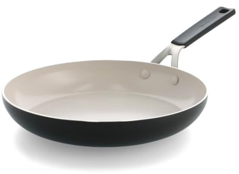 KitchenAid Aluminium Bratpfanne 28 Cm, Keramik-Antihaftbeschichtung Ohne PFAS, Induktion, Backofenfest Bis 160 °C, Schwarz