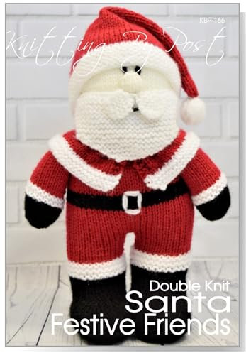 Knitting Pattern Festive Friends Santa. Knitters A5 UK Noel Father Christmas Leaflet. Knit Cute Handmade Xmas Gifts. Festive & Fun. Quick & Easy Beginner Yuletide Soft Toy Knits