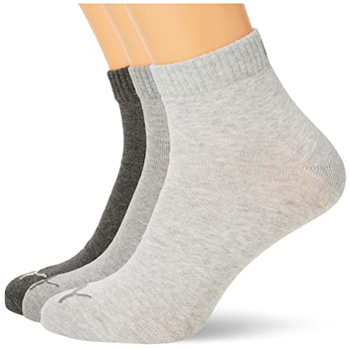 PUMA Plain 3P Quarter Socke, Grau (Anthrazit/L Mel Grey/M Mel Grey), 39-42