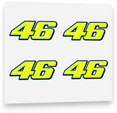 Valentino Rossi Aufkleber Gelb fluoreszierend 46 Vinyl Abziehbild 2013 (4 x 5cm)