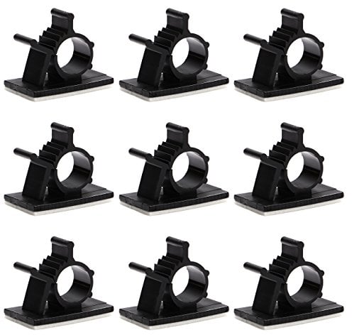 55PCS Kabelschellen Kabelklemme Kabelbefestigung einstellbar selbstklebend Drahthalter Kabel-Clips Kabelhalter mit 3M Klebstoff (Schwarz)