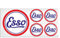1 x 100 mm-4* & 4 x 50 mm Vintage Esso Oil Laminiert Aufkleber Classic Retro für Helm Auto Fahrrad Roller MioVespa Collection
