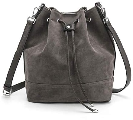 AFKOMST Beuteltasche Damen,Leicht Schultertasche Damen Gross und Sanft Handtasche mit 2 Schulterriemen… (GREY)